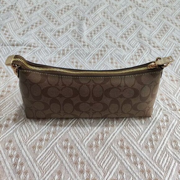 Coach Signature Canvas Chain Crossbody Bag Brown - Picture 3 of 9